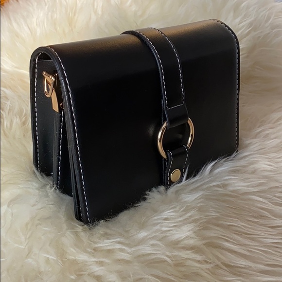 Black Faux-Leather Mini Bag - Picture 3 of 5